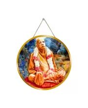 Bhaktivedanta Swami Prabhupada 12x12 Inch Round Religious Photo Frame | Spiritual Wall Decor For Home Temple, Pooja Room & Office | Divine Wall Art Picture For Worship, Meditation & Gift (F13263)