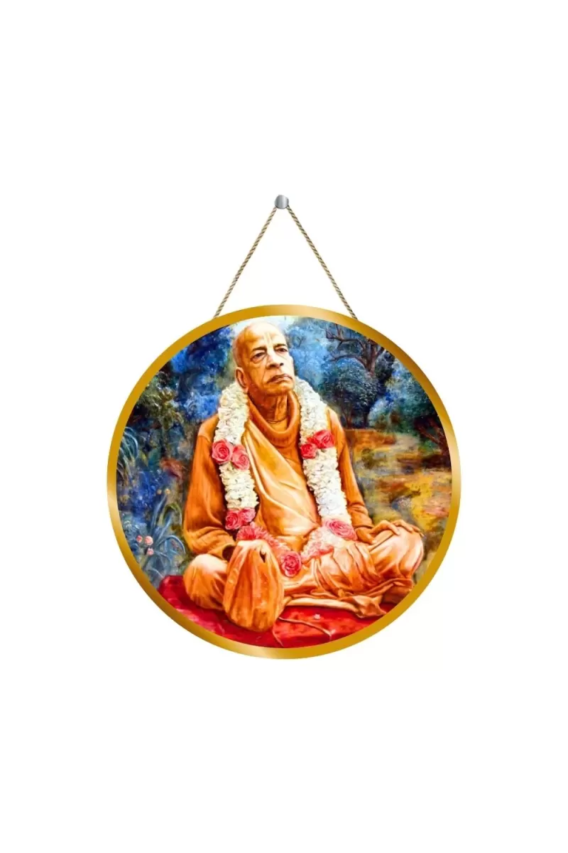 Bhaktivedanta Swami Prabhupada 12x12 Inch Round Religious Photo Frame | Spiritual Wall Decor For Home Temple, Pooja Room & Office | Divine Wall Art Picture For Worship, Meditation & Gift (F13263)