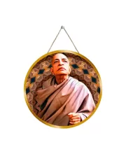 Bhaktivedanta Swami Prabhupada 12x12 Inch Round Religious Photo Frame | Spiritual Wall Decor For Home Temple, Pooja Room & Office | Divine Wall Art Picture For Worship, Meditation & Gift (F13265)