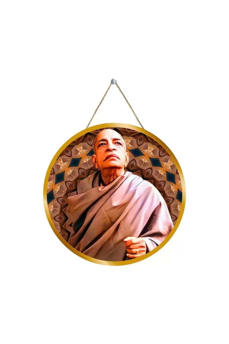 Bhaktivedanta Swami Prabhupada 12x12 Inch Round Religious Photo Frame | Spiritual Wall Decor For Home Temple, Pooja Room & Office | Divine Wall Art Picture For Worship, Meditation & Gift (F13265)
