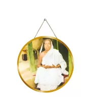 Sri Sarada Devi 12x12 Inch Round Religious Photo Frame | Spiritual Wall Decor For Home Temple, Pooja Room & Office | Divine Wall Art Picture For Worship, Meditation & Gift (F13266)