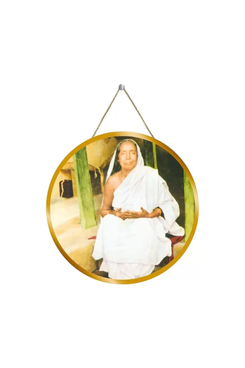Sri Sarada Devi 12x12 Inch Round Religious Photo Frame | Spiritual Wall Decor For Home Temple, Pooja Room & Office | Divine Wall Art Picture For Worship, Meditation & Gift (F13266)