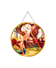 Sri Chaitanya Mahaprabhu 12x12 Inch Round Religious Photo Frame | Spiritual Wall Decor For Home Temple, Pooja Room & Office | Divine Wall Art Picture For Worship, Meditation & Gift (F13267)