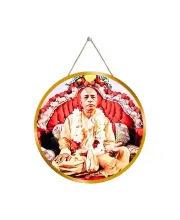 Bhaktivedanta Swami Prabhupada 12x12 Inch Round Religious Photo Frame | Spiritual Wall Decor For Home Temple, Pooja Room & Office | Divine Wall Art Picture For Worship, Meditation & Gift (F13269)