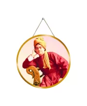 Swami Vivekananda 12x12 Inch Round Religious Photo Frame | Spiritual Wall Decor For Home Temple, Pooja Room & Office | Divine Wall Art Picture For Worship, Meditation & Gift (F13270)