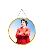 Swami Vivekananda 12x12 Inch Round Religious Photo Frame | Spiritual Wall Decor For Home Temple, Pooja Room & Office | Divine Wall Art Picture For Worship, Meditation & Gift (F13271)