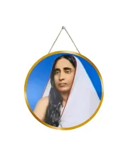 Sarada Maa 12x12 Inch Round Religious Photo Frame | Spiritual Wall Decor For Home Temple, Pooja Room & Office | Divine Wall Art Picture For Worship, Meditation & Gift (F13276)