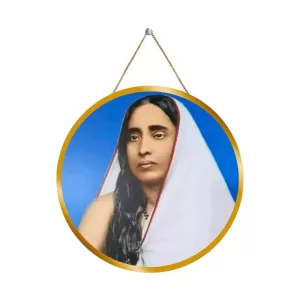 Sarada Maa 12x12 Inch Round Religious Photo Frame | Spiritual Wall Decor For Home Temple, Pooja Room & Office | Divine Wall Art Picture For Worship, Meditation & Gift (F13276)