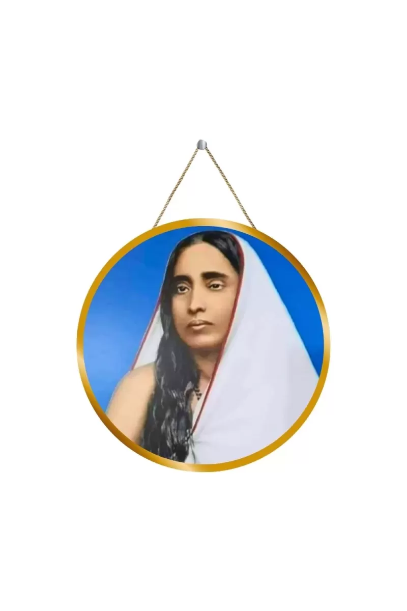 Sarada Maa 12x12 Inch Round Religious Photo Frame | Spiritual Wall Decor For Home Temple, Pooja Room & Office | Divine Wall Art Picture For Worship, Meditation & Gift (F13276)