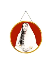 Sarada Maa 12x12 Inch Round Religious Photo Frame | Spiritual Wall Decor For Home Temple, Pooja Room & Office | Divine Wall Art Picture For Worship, Meditation & Gift (F13277)