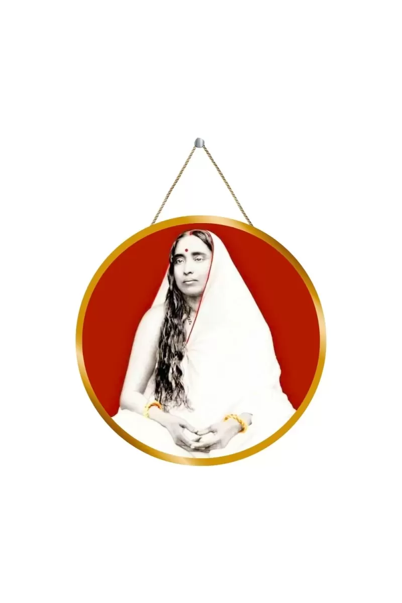 Sarada Maa 12x12 Inch Round Religious Photo Frame | Spiritual Wall Decor For Home Temple, Pooja Room & Office | Divine Wall Art Picture For Worship, Meditation & Gift (F13277)