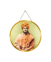 Swami Vivekananda 12x12 Inch Round Religious Photo Frame | Spiritual Wall Decor For Home Temple, Pooja Room & Office | Divine Wall Art Picture For Worship, Meditation & Gift (F13280)