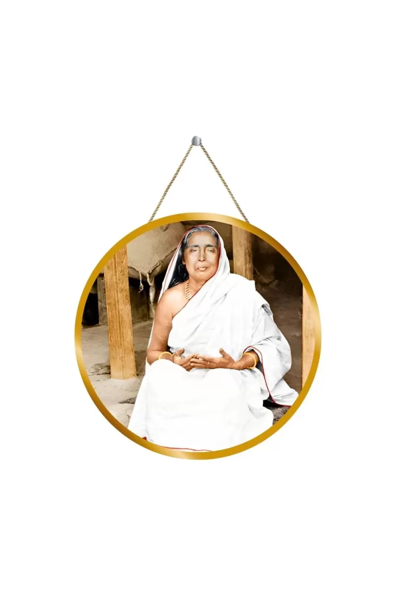 Sri Sarada Devi 12x12 Inch Round Religious Photo Frame | Spiritual Wall Decor For Home Temple, Pooja Room & Office | Divine Wall Art Picture For Worship, Meditation & Gift (F13283)