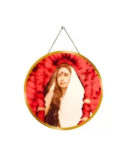Sri Sarada Devi 12x12 Inch Round Religious Photo Frame | Spiritual Wall Decor For Home Temple, Pooja Room & Office | Divine Wall Art Picture For Worship, Meditation & Gift (F13284)