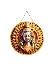 Lord Shiva 12x12 Inch Round Religious Photo Frame | Spiritual Wall Decor For Home Temple, Pooja Room & Office | Divine Wall Art Picture For Worship, Meditation & Gift (F13286)