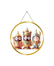 Lord Jagannath 12x12 Inch Round Religious Photo Frame | Spiritual Wall Decor For Home Temple, Pooja Room & Office | Divine Wall Art Picture For Worship, Meditation & Gift (F13288)