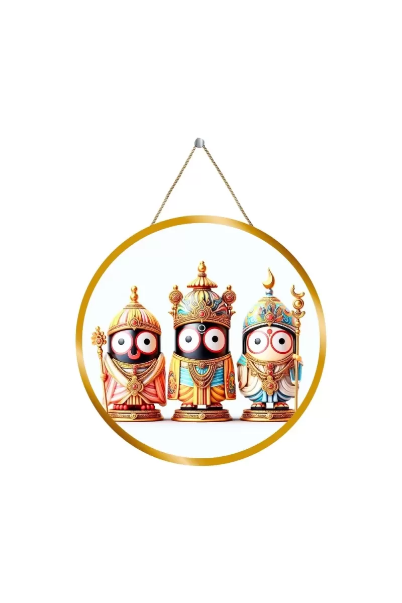 Lord Jagannath 12x12 Inch Round Religious Photo Frame | Spiritual Wall Decor For Home Temple, Pooja Room & Office | Divine Wall Art Picture For Worship, Meditation & Gift (F13288)