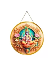 Lord Krishna 12x12 Inch Round Religious Photo Frame | Spiritual Wall Decor For Home Temple, Pooja Room & Office | Divine Wall Art Picture For Worship, Meditation & Gift (F13289)