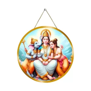 Parvathi With Ganesha And Karthikeya 12x12 Inch Round Religious Photo Frame | Spiritual Wall Decor For Home Temple, Pooja Room & Office | Divine Wall Art Picture For Worship, Meditation & Gift (F13290) Parvathi With Ganesha And Karthikeya 12x12 Inch Round Religious Photo Frame | Spiritual Wall Decor For Home Temple, Pooja Room & Office | Divine Wall Art Picture For Worship, Meditation & Gift (F13290)
