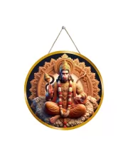Lord Hanuman 12x12 Inch Round Religious Photo Frame | Spiritual Wall Decor For Home Temple, Pooja Room & Office | Divine Wall Art Picture For Worship, Meditation & Gift (F13291)