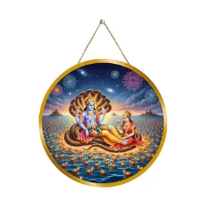 Lord Vishnu Lakshmi 12x12 Inch Round Religious Photo Frame | Spiritual Wall Decor For Home Temple, Pooja Room & Office | Divine Wall Art Picture For Worship, Meditation & Gift (F13300) Lord Vishnu Lakshmi 12x12 Inch Round Religious Photo Frame | Spiritual Wall Decor For Home Temple, Pooja Room & Office | Divine Wall Art Picture For Worship, Meditation & Gift (F13300)