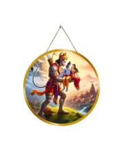 Lord Rama Sita Lashmana 12x12 Inch Round Religious Photo Frame | Spiritual Wall Decor For Home Temple, Pooja Room & Office | Divine Wall Art Picture For Worship, Meditation & Gift (F13301)