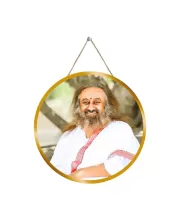 Sri Sri Ravi Shankar 12x12 Inch Round Religious Photo Frame | Spiritual Wall Decor For Home Temple, Pooja Room & Office | Divine Wall Art Picture For Worship, Meditation & Gift (F13303)