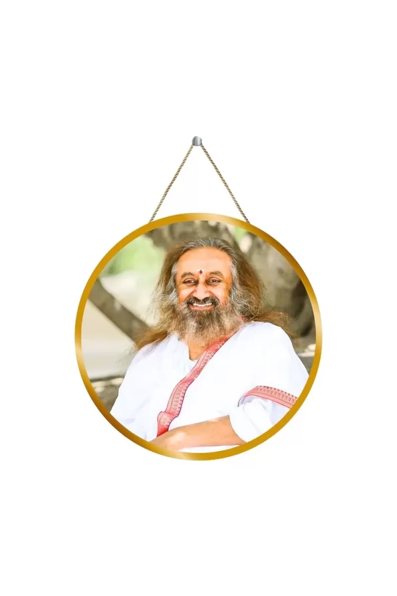 Sri Sri Ravi Shankar 12x12 Inch Round Religious Photo Frame | Spiritual Wall Decor For Home Temple, Pooja Room & Office | Divine Wall Art Picture For Worship, Meditation & Gift (F13303)