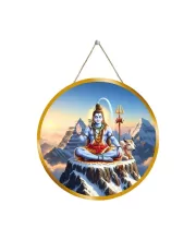 Lord Shiva 12x12 Inch Round Religious Photo Frame | Spiritual Wall Decor For Home Temple, Pooja Room & Office | Divine Wall Art Picture For Worship, Meditation & Gift (F13305)
