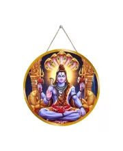Lord Shiva 12x12 Inch Round Religious Photo Frame | Spiritual Wall Decor For Home Temple, Pooja Room & Office | Divine Wall Art Picture For Worship, Meditation & Gift (F13306)
