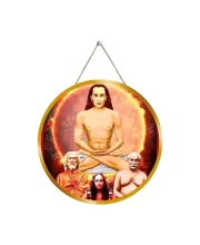 Mahavatar Babaji 12x12 Inch Round Religious Photo Frame | Spiritual Wall Decor For Home Temple, Pooja Room & Office | Divine Wall Art Picture For Worship, Meditation & Gift (F13313)