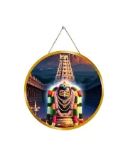 Arunachalesvara Temple 12x12 Inch Round Religious Photo Frame | Spiritual Wall Decor For Home Temple, Pooja Room & Office | Divine Wall Art Picture For Worship, Meditation & Gift (F13318)