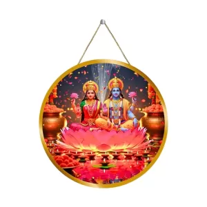 Lord Vishnu Lakshmi 12x12 Inch Round Religious Photo Frame | Spiritual Wall Decor For Home Temple, Pooja Room & Office | Divine Wall Art Picture For Worship, Meditation & Gift (F13337) Lord Vishnu Lakshmi 12x12 Inch Round Religious Photo Frame | Spiritual Wall Decor For Home Temple, Pooja Room & Office | Divine Wall Art Picture For Worship, Meditation & Gift (F13337)