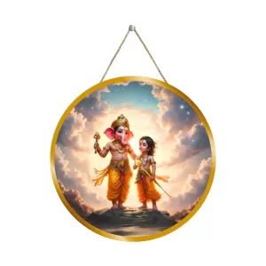 Lord Ganesha Karthikeya 12x12 Inch Round Religious Photo Frame | Spiritual Wall Decor For Home Temple, Pooja Room & Office | Divine Wall Art Picture For Worship, Meditation & Gift (F13340) Lord Ganesha Karthikeya 12x12 Inch Round Religious Photo Frame | Spiritual Wall Decor For Home Temple, Pooja Room & Office | Divine Wall Art Picture For Worship, Meditation & Gift (F13340)