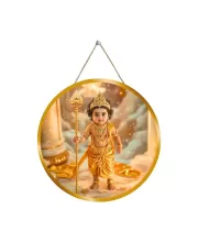 Lord Murugan 12x12 Inch Round Religious Photo Frame | Spiritual Wall Decor For Home Temple, Pooja Room & Office | Divine Wall Art Picture For Worship, Meditation & Gift (F13348)