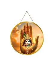 Lord Ganesha 12x12 Inch Round Religious Photo Frame | Spiritual Wall Decor For Home Temple, Pooja Room & Office | Divine Wall Art Picture For Worship, Meditation & Gift (F13352)