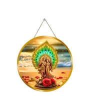 Radha Krishna 12x12 Inch Round Religious Photo Frame | Spiritual Wall Decor For Home Temple, Pooja Room & Office | Divine Wall Art Picture For Worship, Meditation & Gift (F13354)