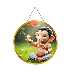 Lord Little Ganesha 12x12 Inch Round Religious Photo Frame | Spiritual Wall Decor For Home Temple, Pooja Room & Office | Divine Wall Art Picture For Worship, Meditation & Gift (F13358) Lord Little Ganesha 12x12 Inch Round Religious Photo Frame | Spiritual Wall Decor For Home Temple, Pooja Room & Office | Divine Wall Art Picture For Worship, Meditation & Gift (F13358)