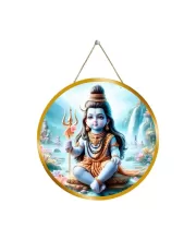 Lord Shiva 12x12 Inch Round Religious Photo Frame | Spiritual Wall Decor For Home Temple, Pooja Room & Office | Divine Wall Art Picture For Worship, Meditation & Gift (F13359)