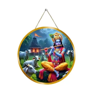 Lord Krishna 12x12 Inch Round Religious Photo Frame | Spiritual Wall Decor For Home Temple, Pooja Room & Office | Divine Wall Art Picture For Worship, Meditation & Gift (F13362) Lord Krishna 12x12 Inch Round Religious Photo Frame | Spiritual Wall Decor For Home Temple, Pooja Room & Office | Divine Wall Art Picture For Worship, Meditation & Gift (F13362)