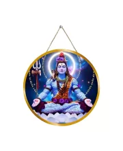 Lord Shiva 12x12 Inch Round Religious Photo Frame | Spiritual Wall Decor For Home Temple, Pooja Room & Office | Divine Wall Art Picture For Worship, Meditation & Gift (F13367)