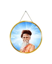 Sitaramdas Omkarnath 12x12 Inch Round Religious Photo Frame | Spiritual Wall Decor For Home Temple, Pooja Room & Office | Divine Wall Art Picture For Worship, Meditation & Gift (F13371)