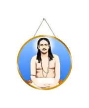 Nigamananda Paramahansa 12x12 Inch Round Religious Photo Frame | Spiritual Wall Decor For Home Temple, Pooja Room & Office | Divine Wall Art Picture For Worship, Meditation & Gift (F13372)