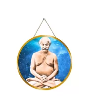 Lahiri Mahasaya  12x12 Inch Round Religious Photo Frame | Spiritual Wall Decor For Home Temple, Pooja Room & Office | Divine Wall Art Picture For Worship, Meditation & Gift (F13373)