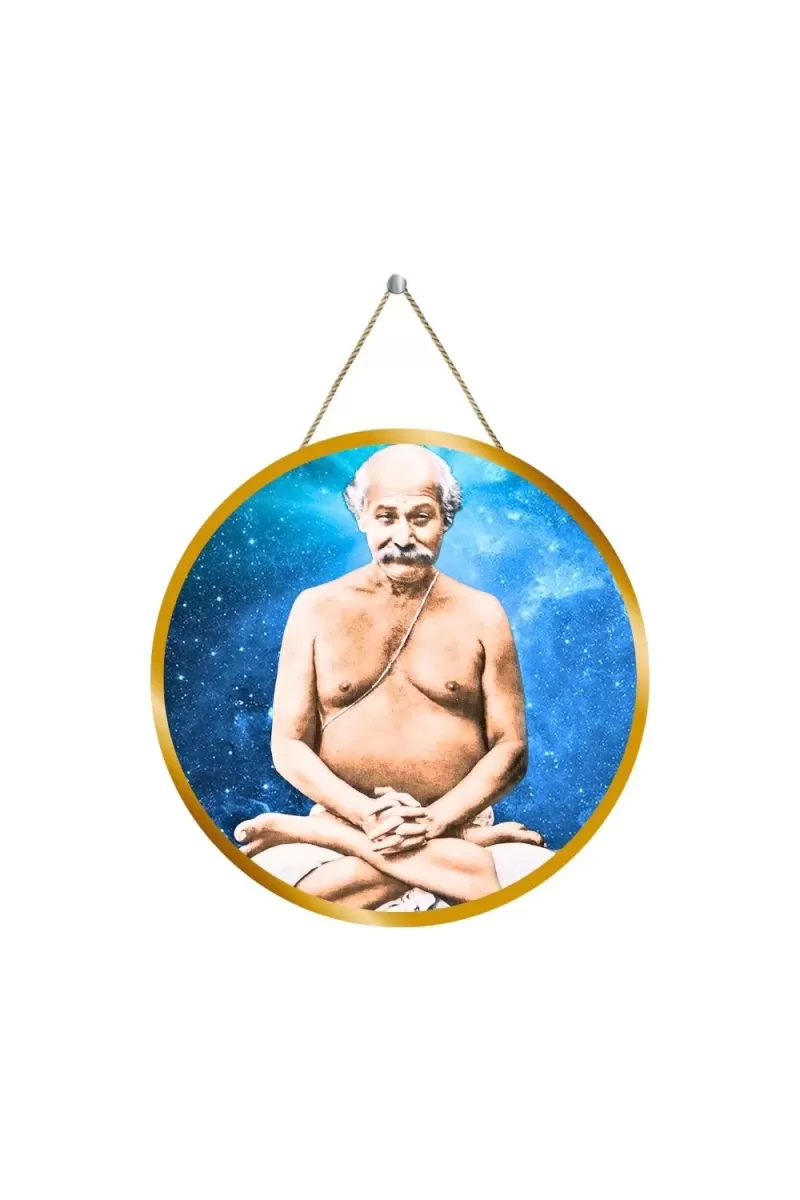 Lahiri Mahasaya  12x12 Inch Round Religious Photo Frame | Spiritual Wall Decor For Home Temple, Pooja Room & Office | Divine Wall Art Picture For Worship, Meditation & Gift (F13373)