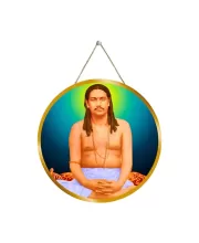 Swami Nigamananda Paramahansa 12x12 Inch Round Religious Photo Frame | Spiritual Wall Decor For Home Temple, Pooja Room & Office | Divine Wall Art Picture For Worship, Meditation & Gift (F13379)