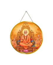 Swami Samarth 12x12 Inch Round Religious Photo Frame | Spiritual Wall Decor For Home Temple, Pooja Room & Office | Divine Wall Art Picture For Worship, Meditation & Gift (F13382)