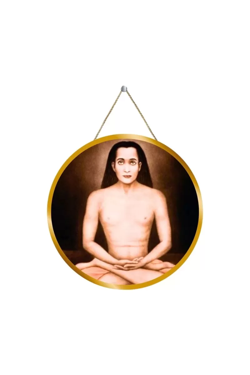 Mahaveer Babaji 12x12 Inch Round Religious Photo Frame | Spiritual Wall Decor For Home Temple, Pooja Room & Office | Divine Wall Art Picture For Worship, Meditation & Gift (F13392)