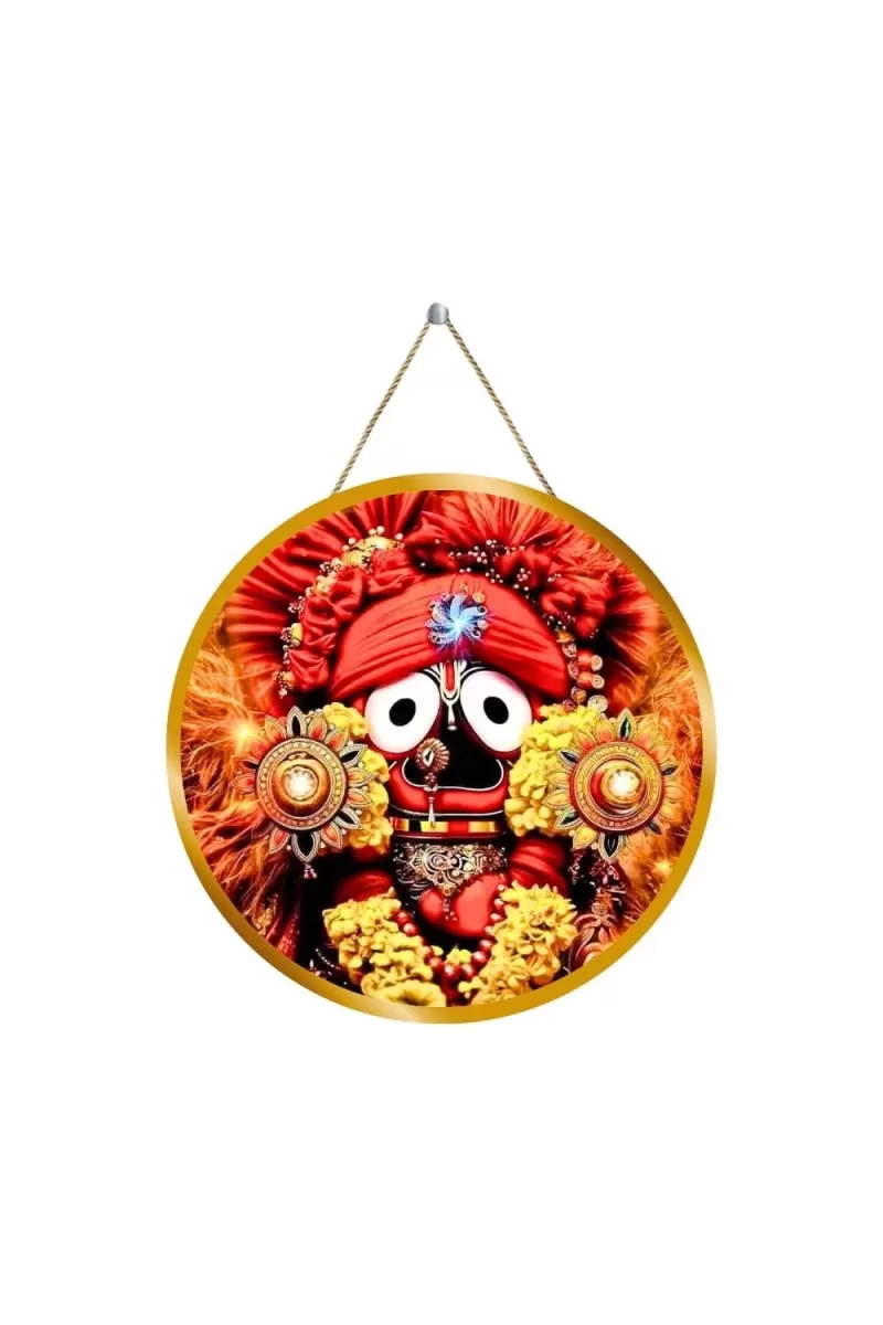 Lord Jagannath 12x12 Inch Round Religious Photo Frame | Spiritual Wall Decor For Home Temple, Pooja Room & Office | Divine Wall Art Picture For Worship, Meditation & Gift (F13393)