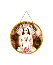 Mahaveeer Babaji 12x12 Inch Round Religious Photo Frame | Spiritual Wall Decor For Home Temple, Pooja Room & Office | Divine Wall Art Picture For Worship, Meditation & Gift (F13395)